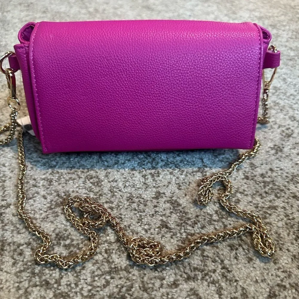 Anthropologie Pink Faux Leather Crossbody Bag NWT